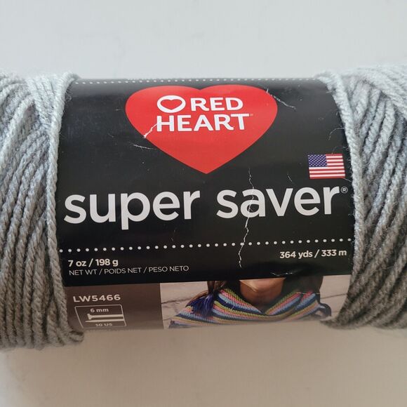 Red Heart Super Saver Yarn Dusty Grey 5399 Solid 7 oz Acrylic Medium 4 - Picture 2 of 6
